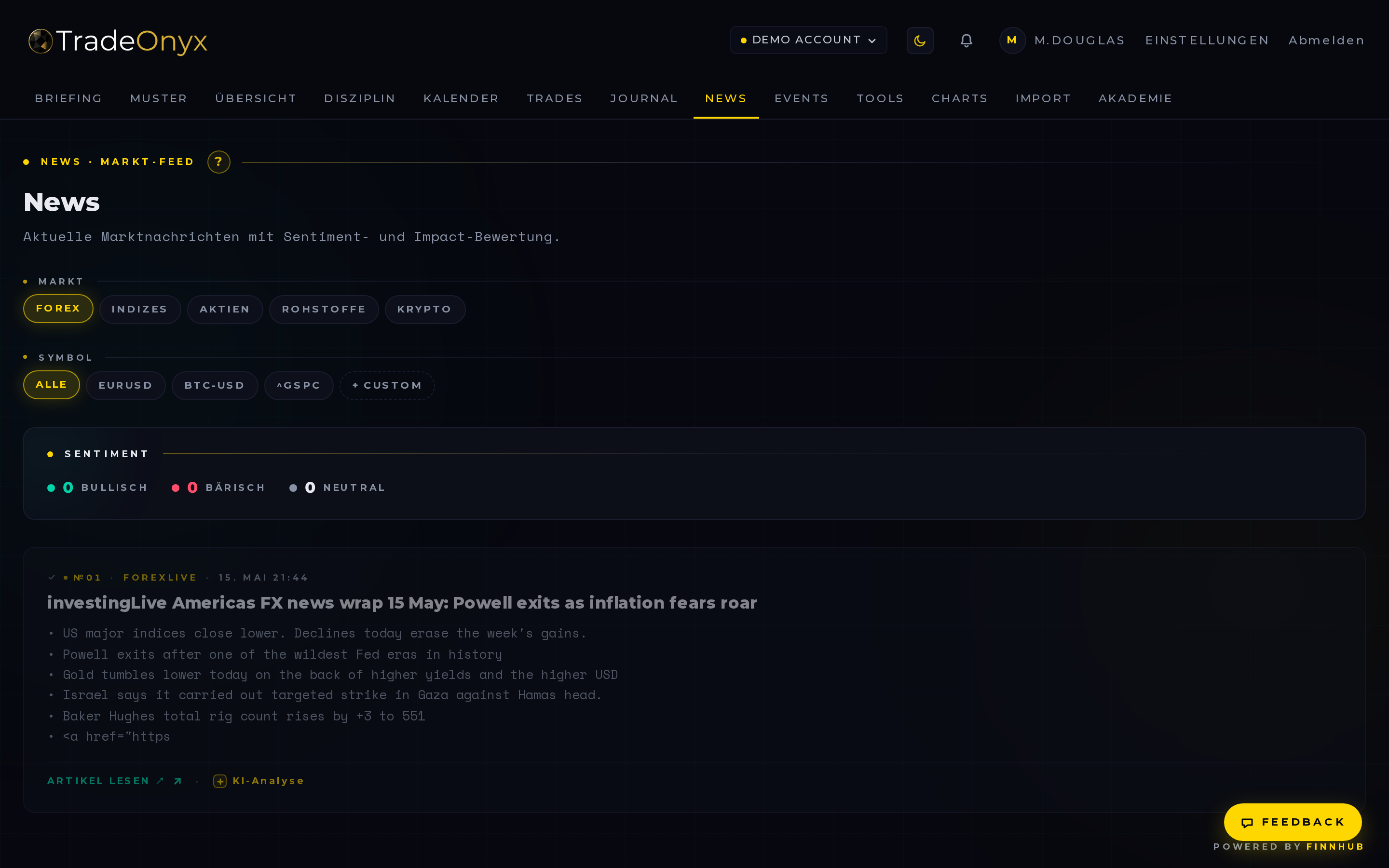 TradeOnyx News — Live-Marktnachrichten gefiltert nach Anlageklasse mit Past-/Fresh-/Upcoming-Anzeige an jeder Story